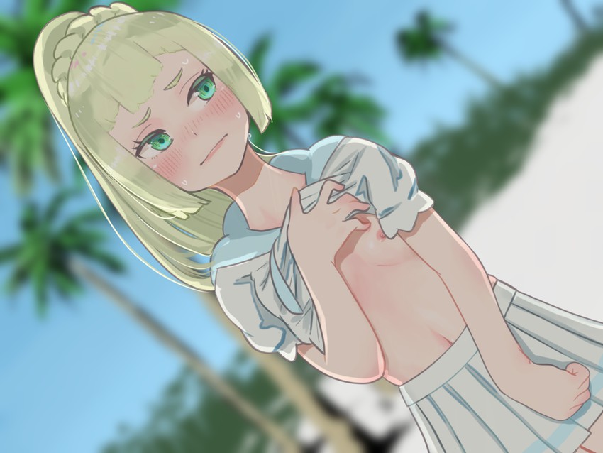 lillie (pokemon and 1 more) drawn by maguro_keita