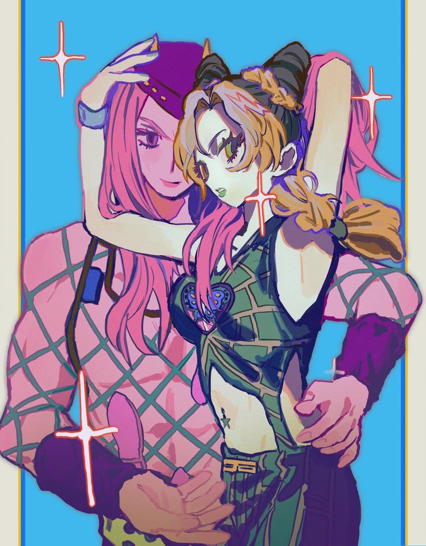 kujo jolyne and narciso anasui (jojo no kimyou na bouken and 1 more) drawn by tami_tome_mo