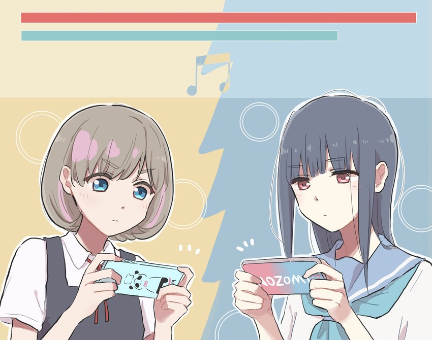 tang keke and yoroizuka mizore (love live! and 3 more) drawn by lyy