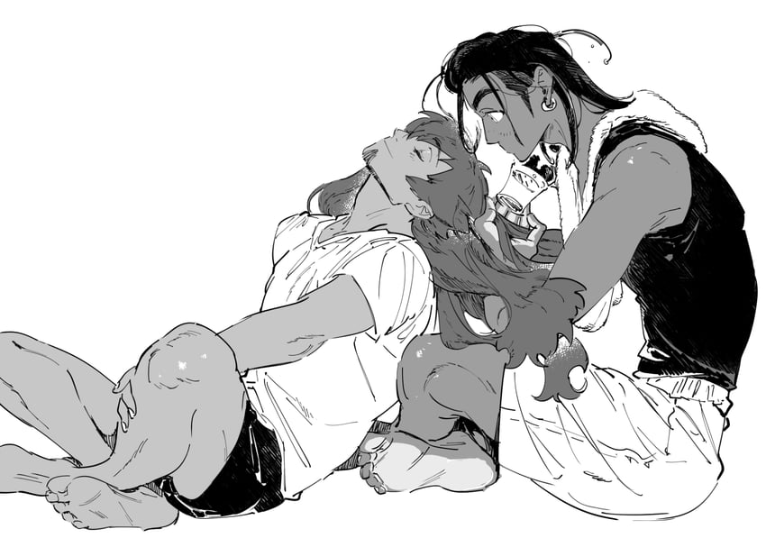 leon and raihan (pokemon and 1 more) drawn by atie1225