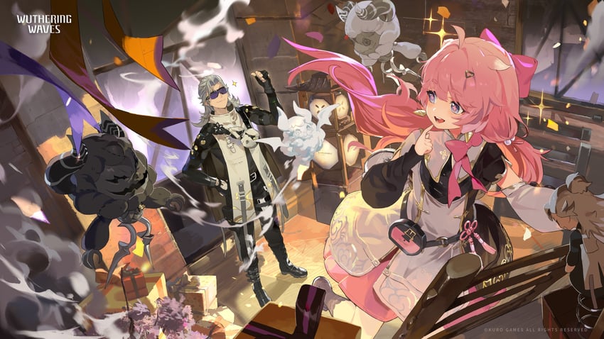 encore, cloudy, cosmos, and aalto (wuthering waves) drawn by e_volution