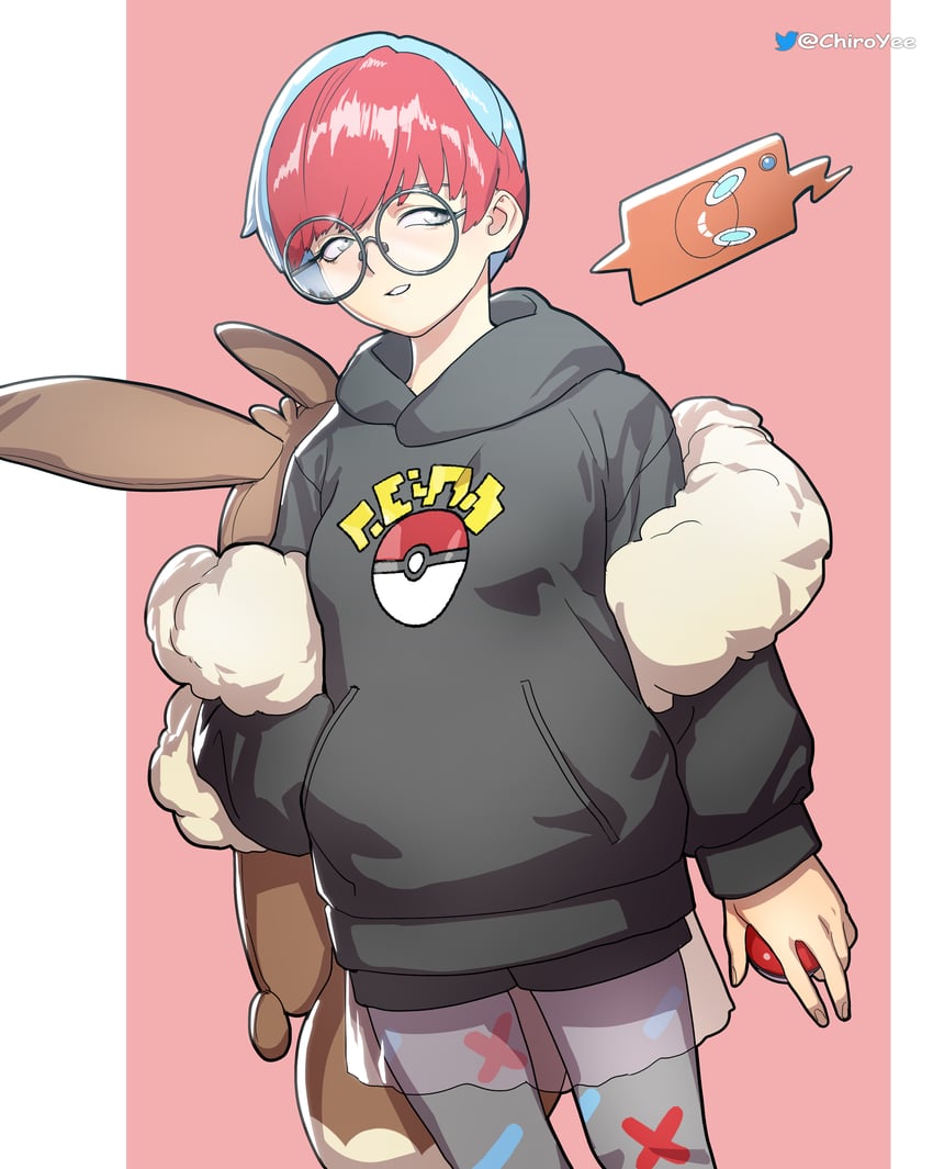 rotom, rotom phone, and penny (pokemon and 1 more) drawn by chiro_yee