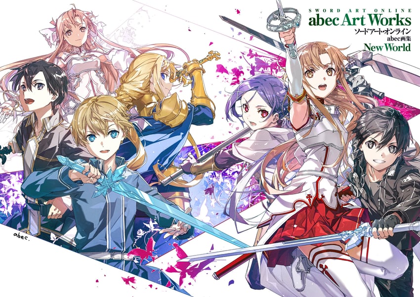 asuna, kirito, alice zuberg, eugeo, and mito (sword art online and 2 more) drawn by bunbun