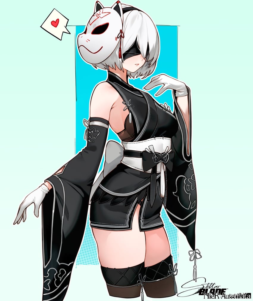 2b and eve (nier and 2 more) drawn by cesar_art456