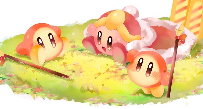 kirby, waddle dee, and king dedede (kirby) drawn by aisu_prpr
