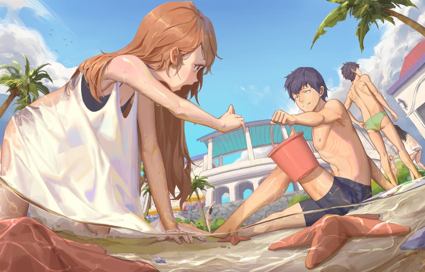 aisaka taiga and takasu ryuuji (toradora!) drawn by bingwei_huang