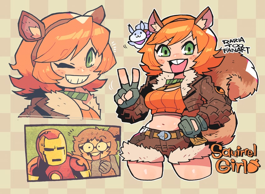 iron man, squirrel girl, and tippy-toe (marvel and 3 more) drawn by rariatto_(ganguri)