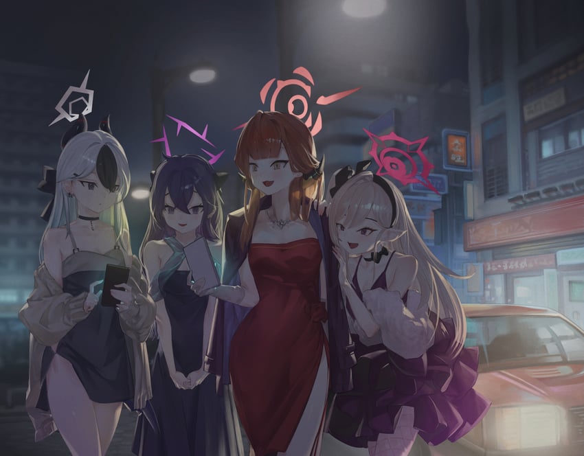 kayoko, aru, mutsuki, and haruka (blue archive) drawn by keji133