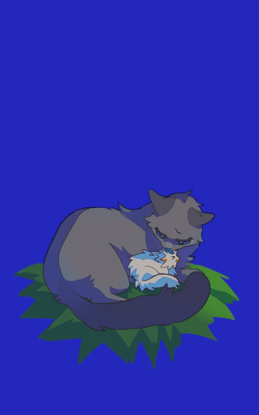 bluestar and mosskit (warrior cats and 1 more) drawn by minamia23