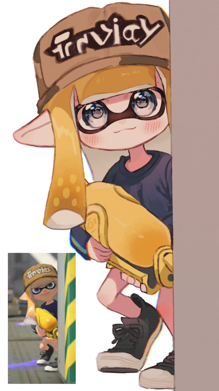 inkling player character and inkling girl (splatoon and 1 more) drawn by ochocho2828