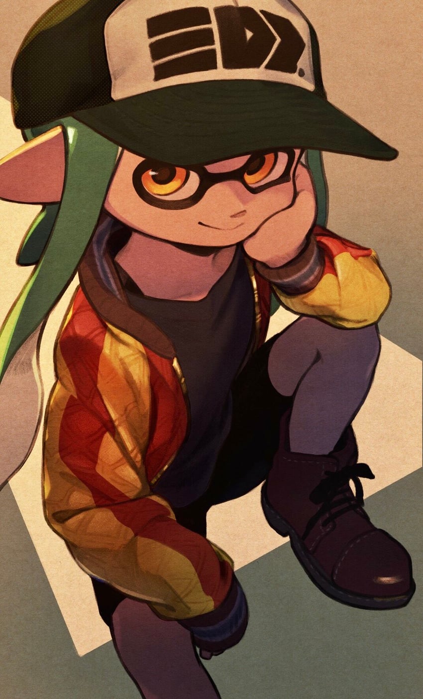 inkling player character and inkling girl (splatoon) drawn by takoyaki_dr_ink