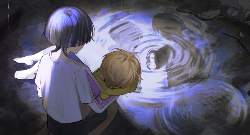 scaramouche and scaramouche's sickly friend (genshin impact) drawn by rtms