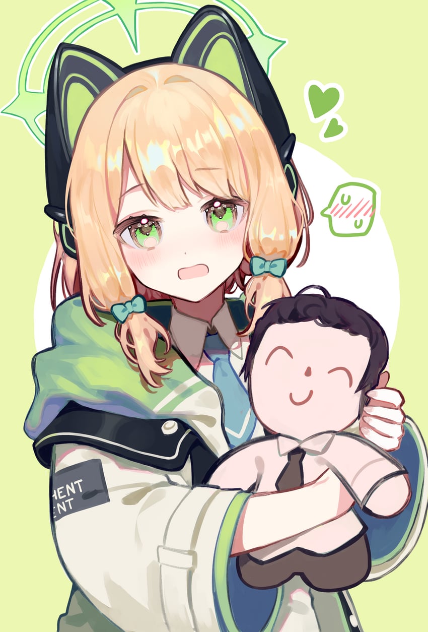 sensei, doodle sensei, and midori (blue archive) drawn by nr_star