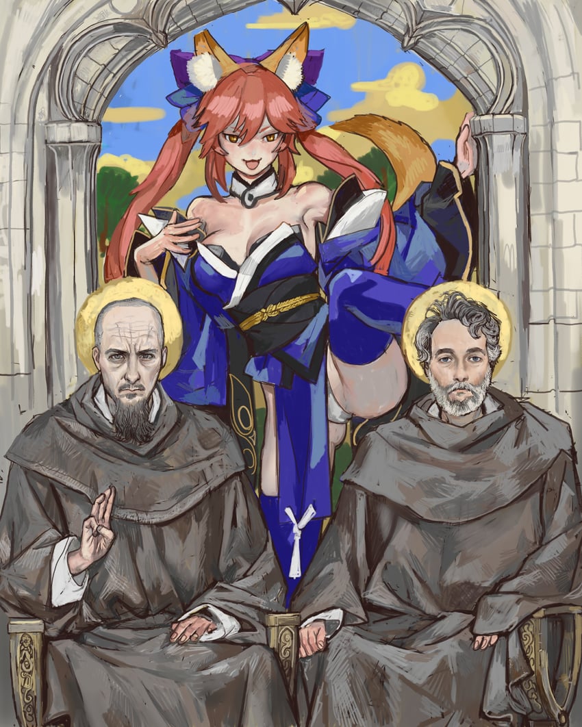 tamamo and tamamo no mae (fate and 1 more) drawn by mossacannibalis