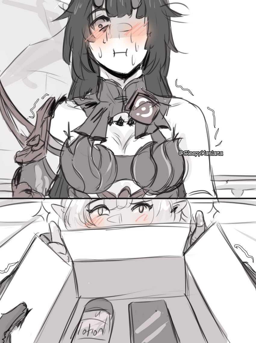 elysia and raiden mei (honkai and 1 more) drawn by sleepy_kaslana