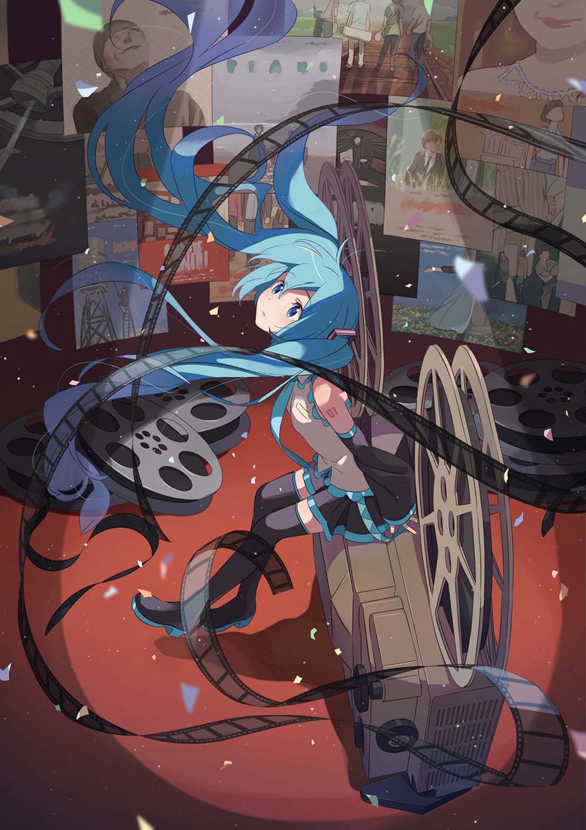 hatsune miku (vocaloid and 6 more) drawn by hechima_(issindotai)