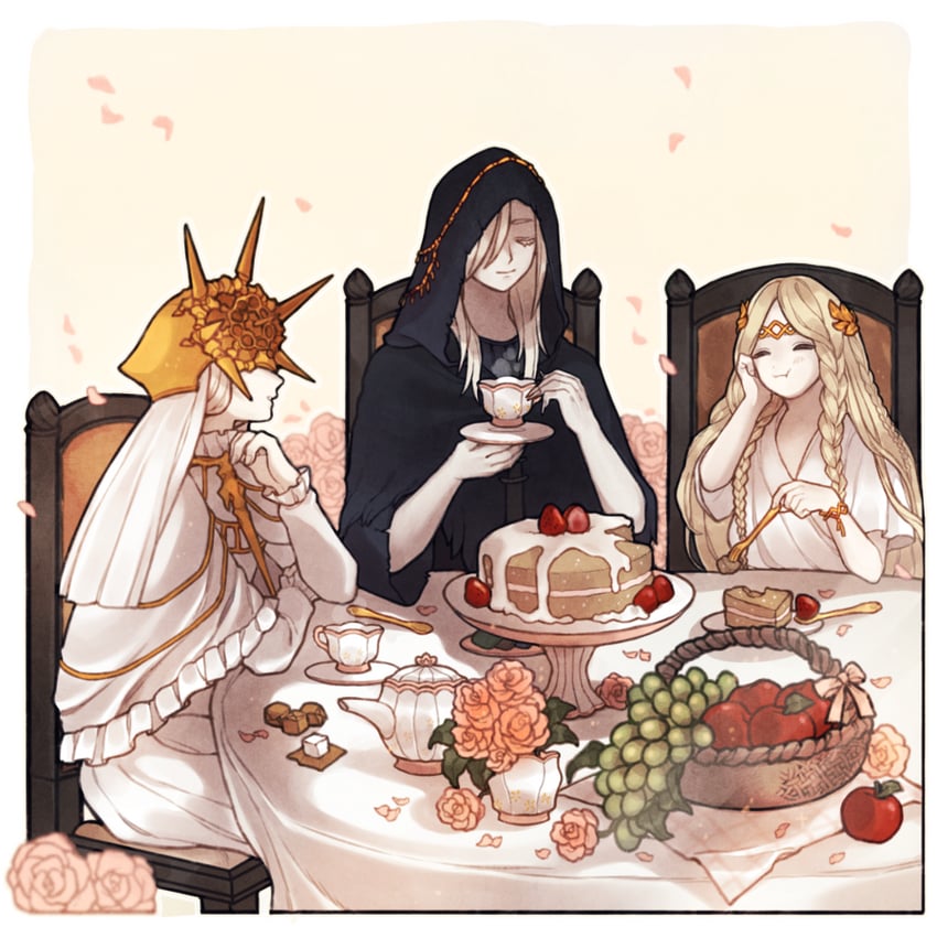 miquella, dark sun gwyndolin, and lothric (elden ring and 3 more) drawn by donar0217