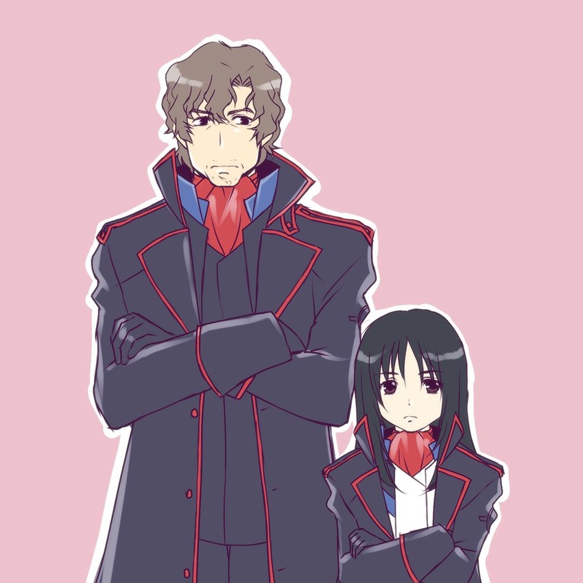 minashiro orihime and makabe fumihiko (soukyuu no fafner) drawn by takenoko_(flamingo_garden)