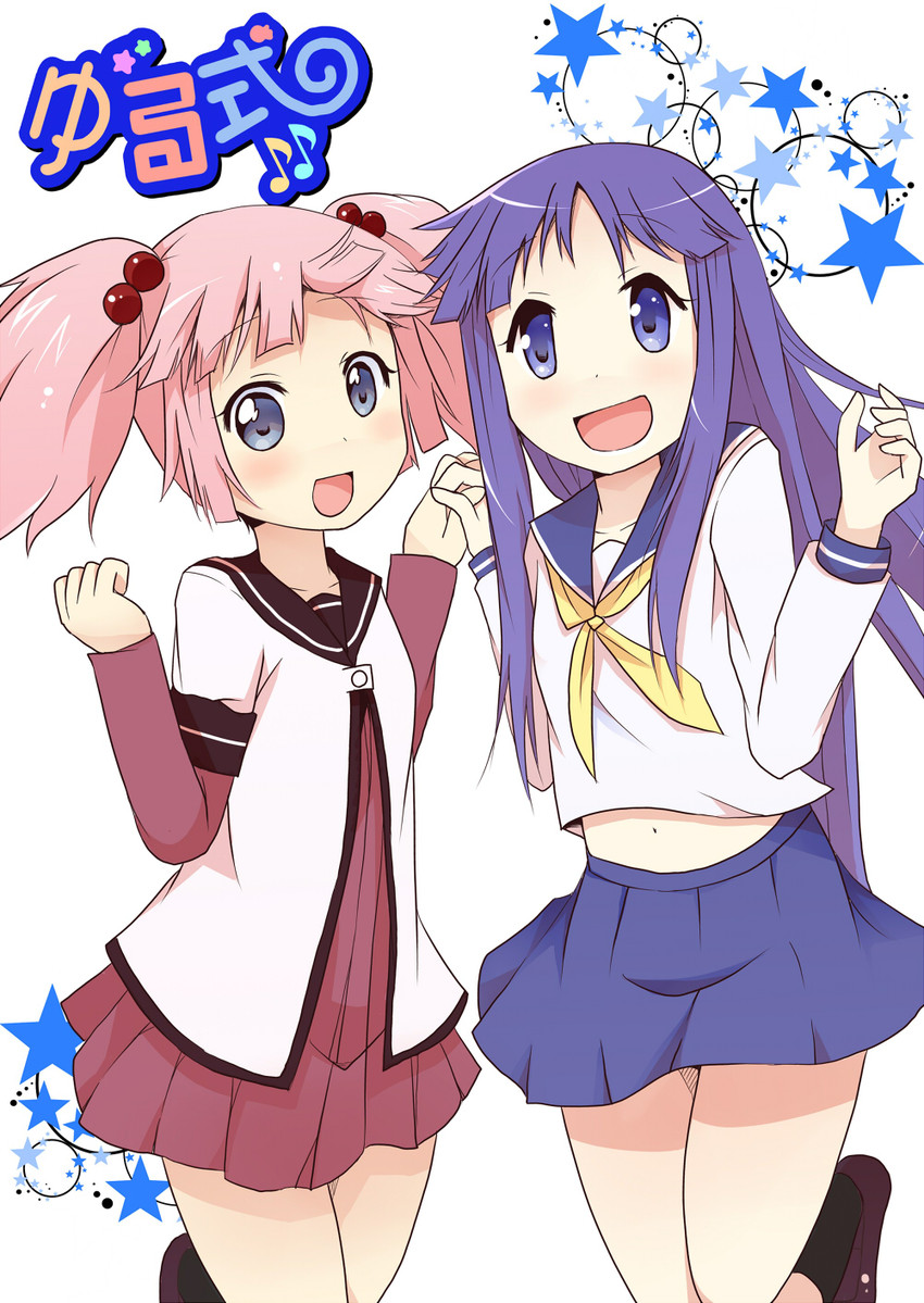 yoshikawa chinatsu and hinata yukari (yuruyuri and 1 more) drawn by kotaka