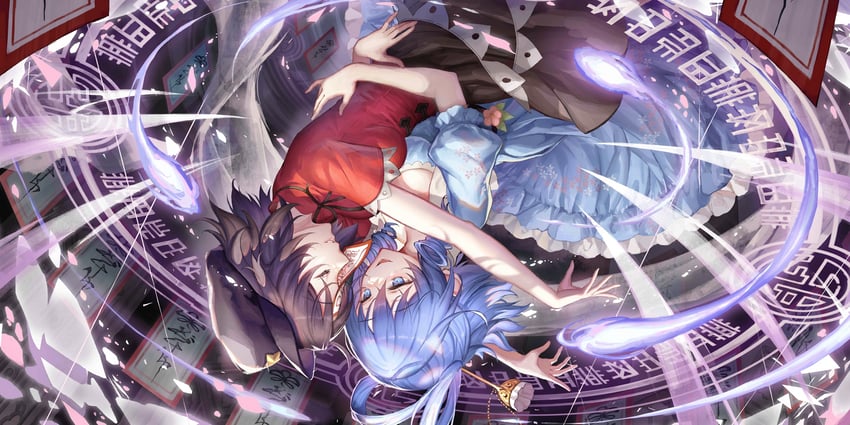 kaku seiga and miyako yoshika (touhou and 1 more) drawn by okuma_mai
