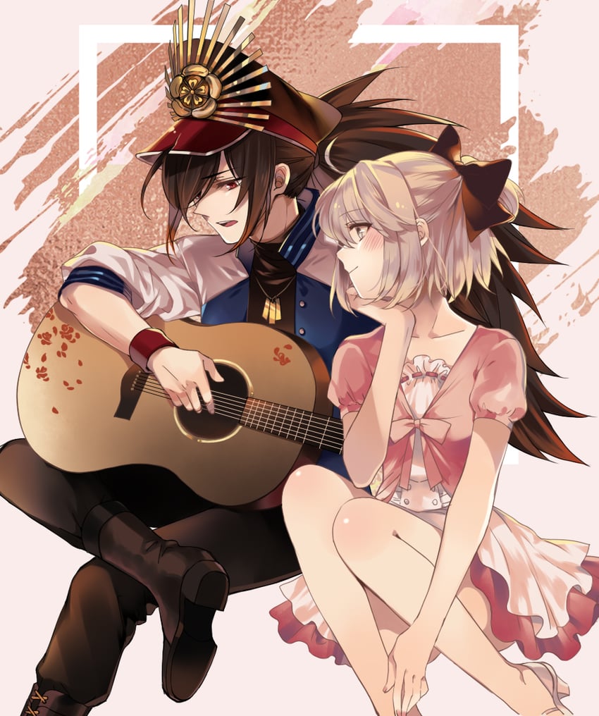 okita souji, oda nobunaga, and oda kippoushi (fate and 1 more) drawn by leila_(yurisouls)