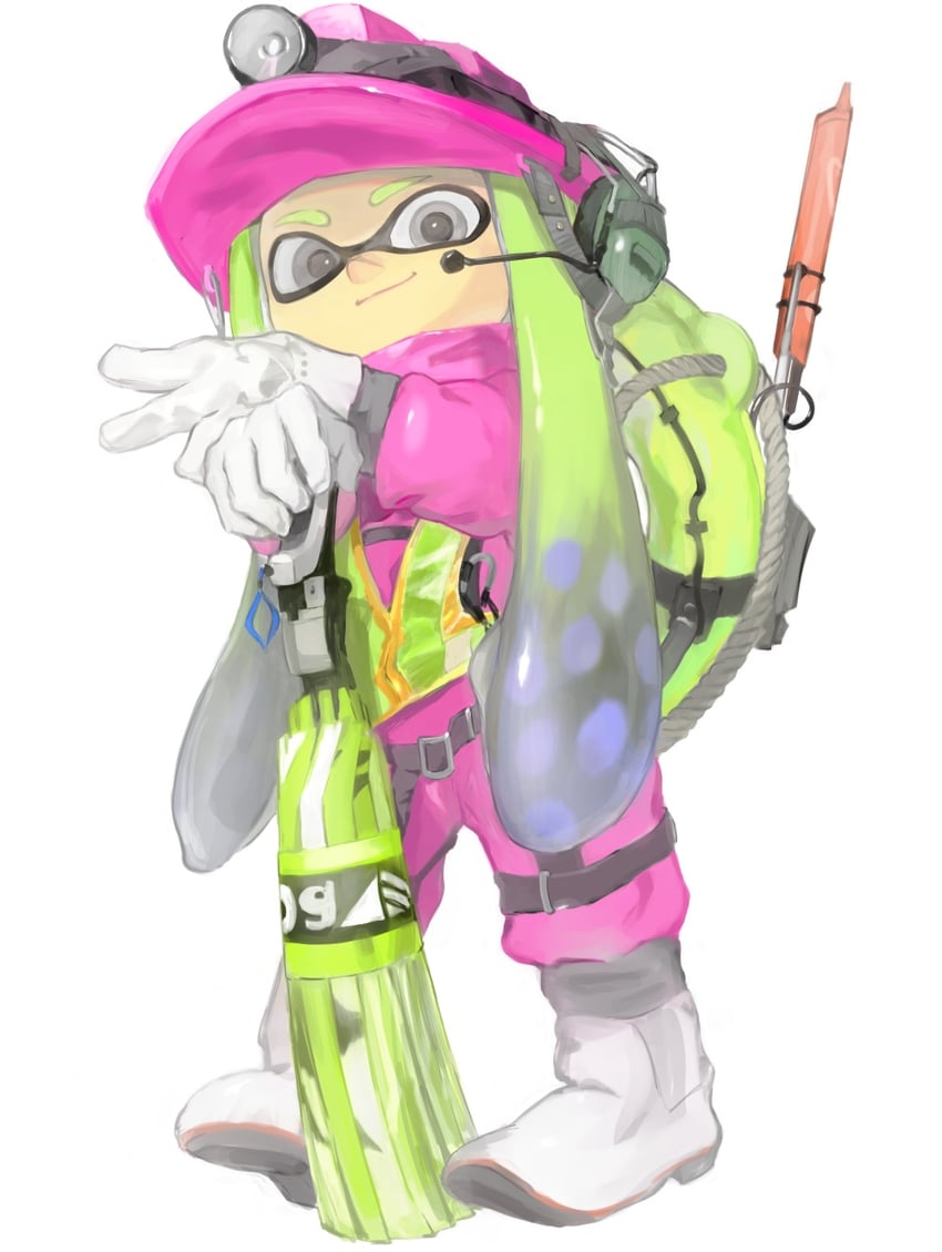 inkling player character and inkling girl (splatoon) drawn by ga4me4