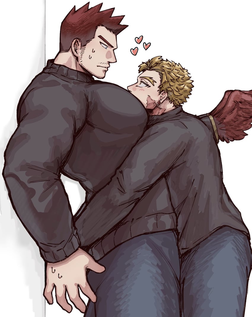 endeavor and hawks (boku no hero academia) drawn by yama_21