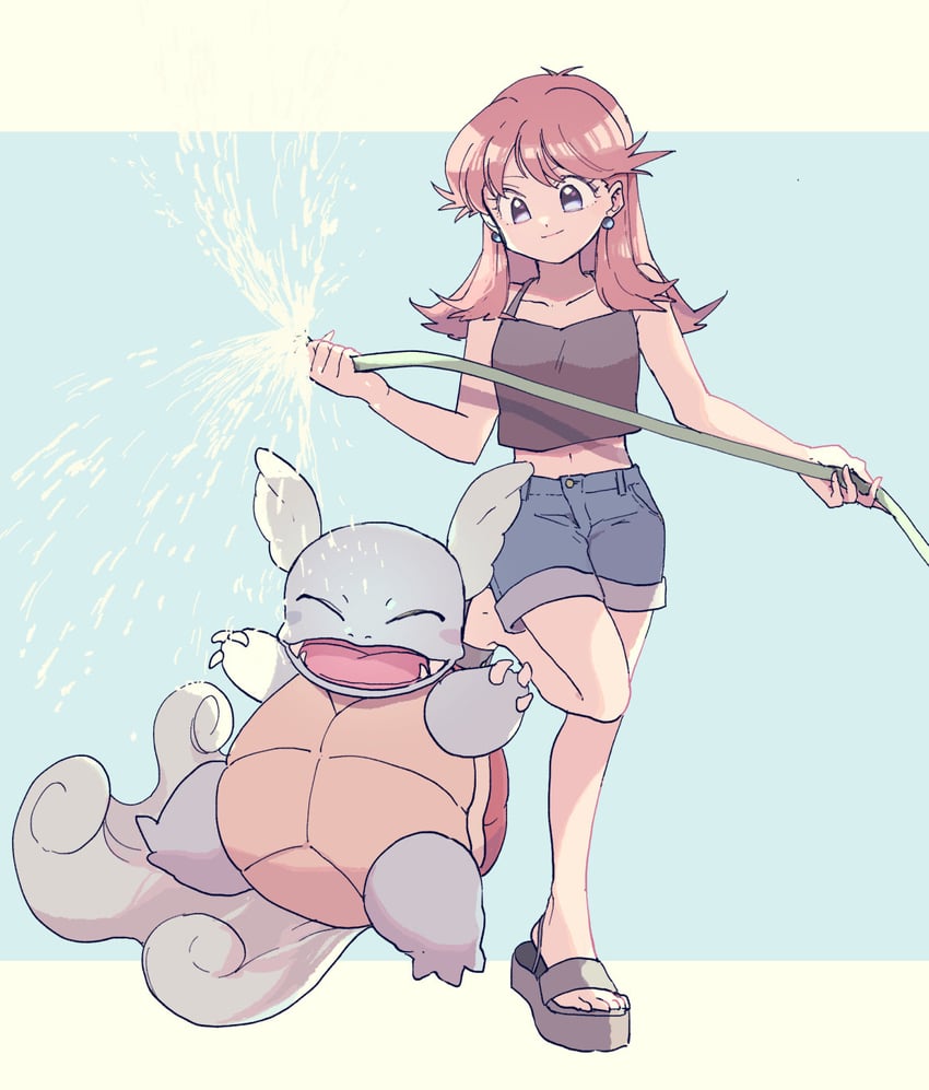 green and wartortle (pokemon and 1 more) drawn by yui_ko