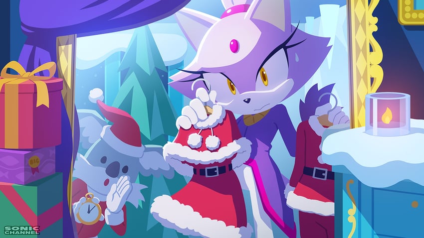 blaze the cat and gardon (sonic and 2 more) drawn by karasuno_yui