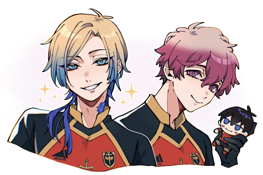 isagi yoichi, michael kaiser, and alexis ness (blue lock) drawn by keksimuru