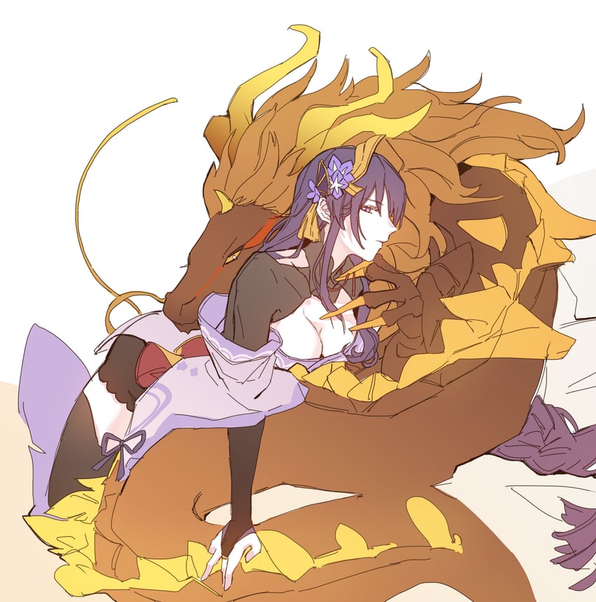 raiden shogun and rex lapis (genshin impact) drawn by yeluan964