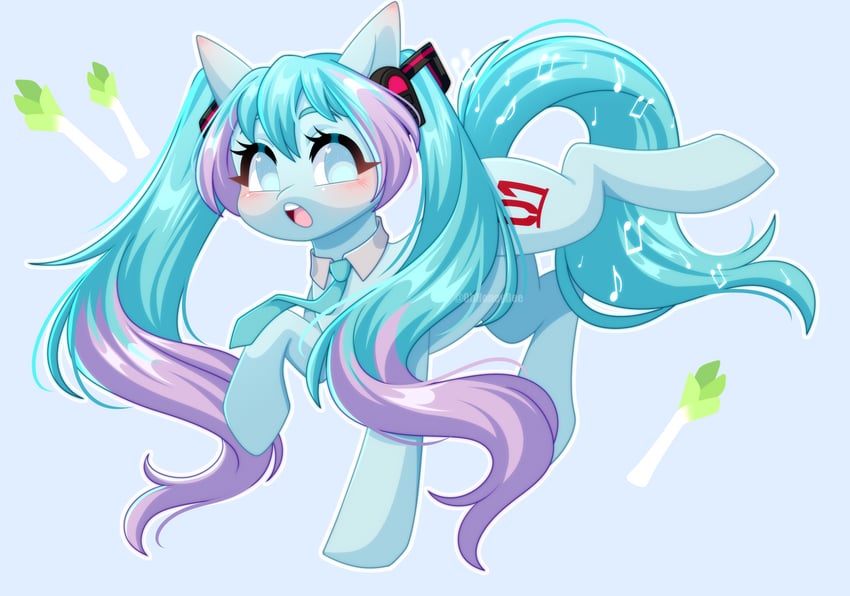 hatsune miku (vocaloid and 3 more) drawn by ohhoneybee