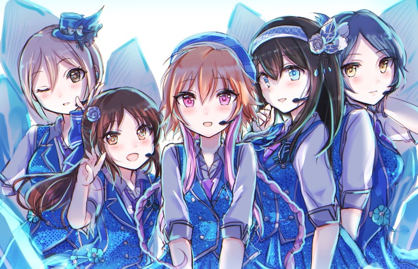 sagisawa fumika, tachibana arisu, hayami kanade, shiomi syuko, and ninomiya asuka (idolmaster and 2 more) drawn by hanai_(horry_238)
