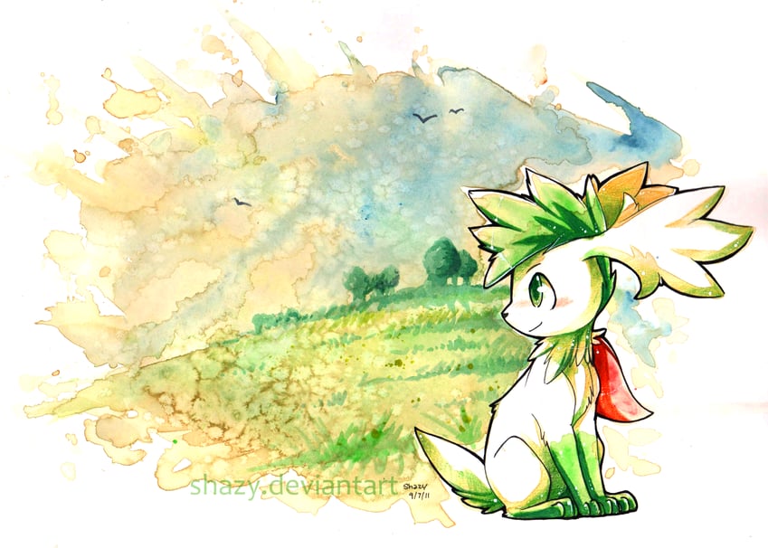 shaymin (pokemon) drawn by shazy
