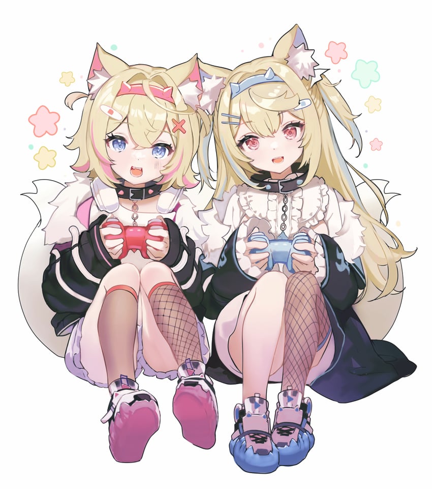 fuwawa abyssgard and mococo abyssgard (hololive and 1 more) drawn by sibyl
