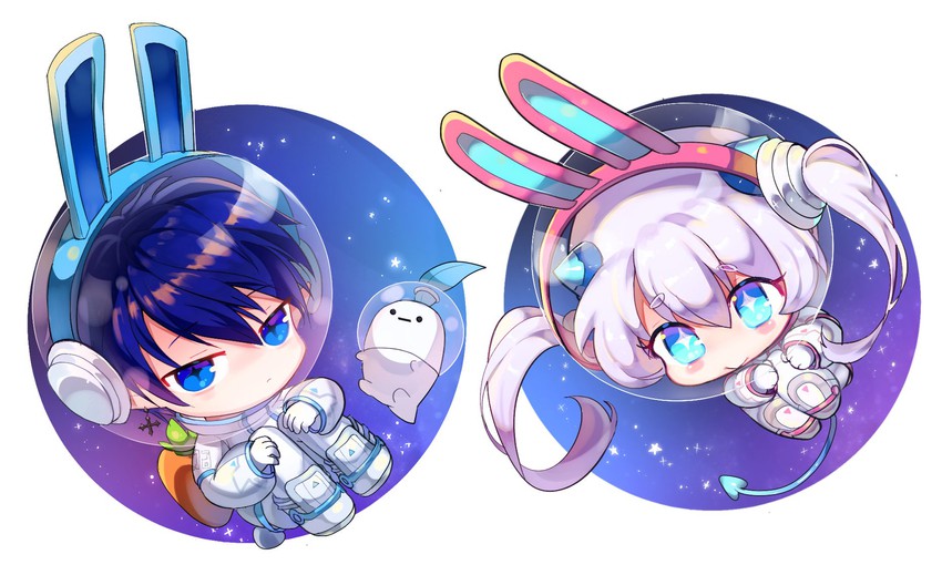 luciela r. sourcream, ciel, and chilling hedgehog (elsword) drawn by mellchi