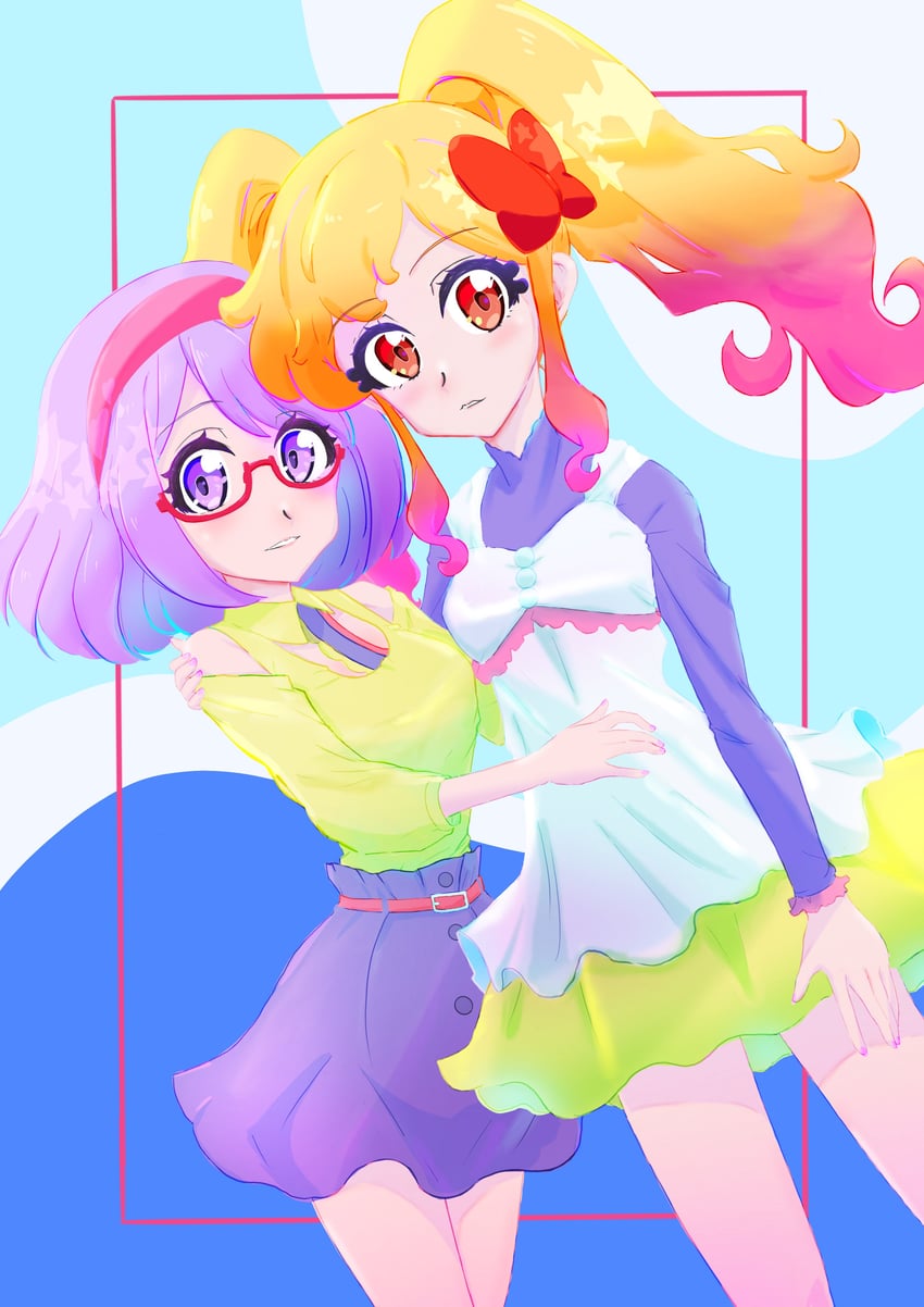 nijino yume and nanakura koharu (aikatsu! and 1 more) drawn by odyk_p