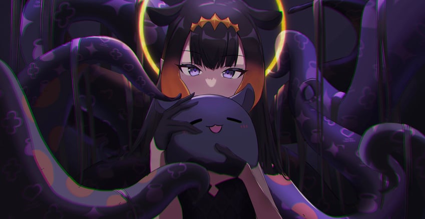 ninomae ina'nis and takodachi (hololive and 1 more) drawn by ryoya