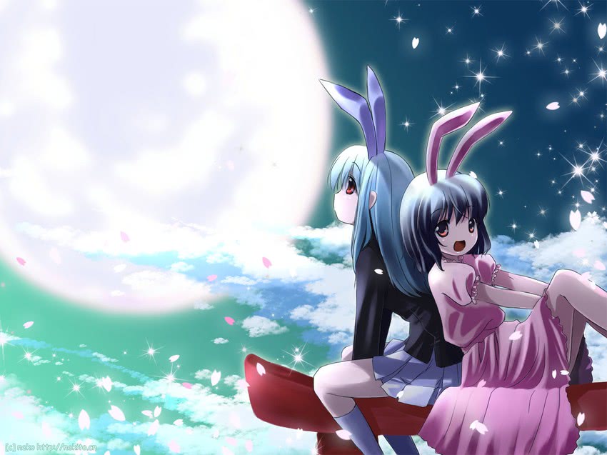 reisen udongein inaba and inaba tewi (touhou) drawn by nekito