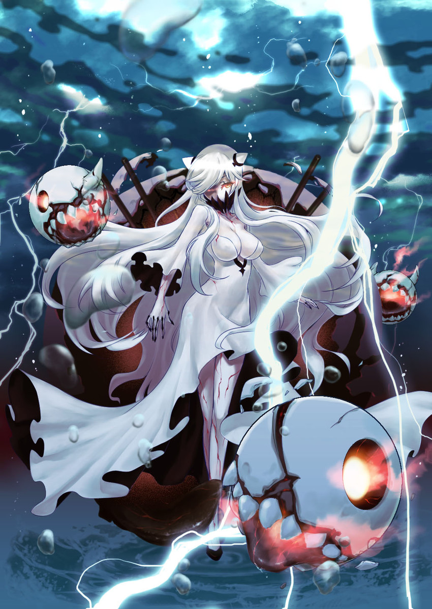 midway princess and floating fortress (kantai collection) drawn by saitou_mei_(meigetsu)