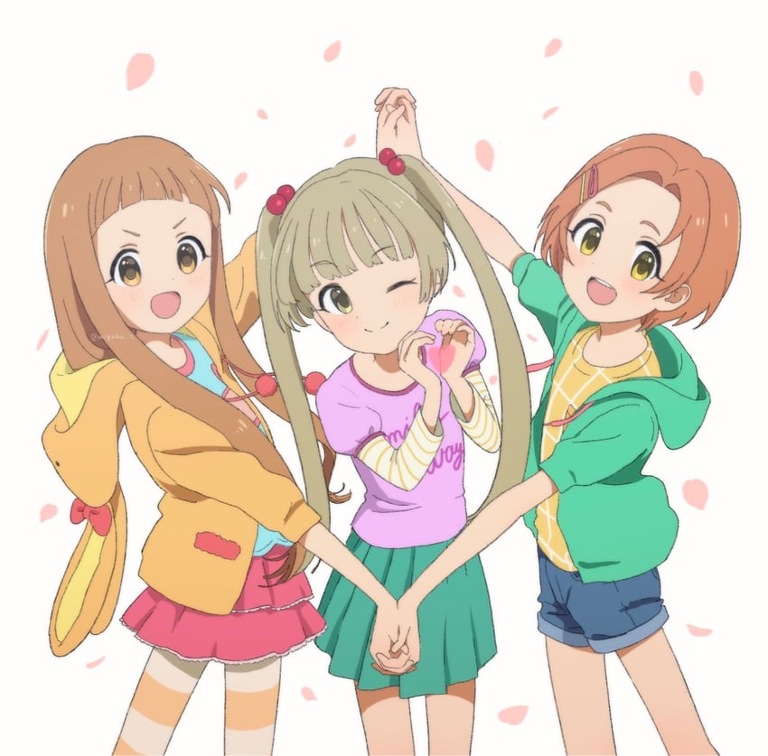 ichihara nina, ryuzaki kaoru, and yokoyama chika (idolmaster and 1 more) drawn by megabee_e