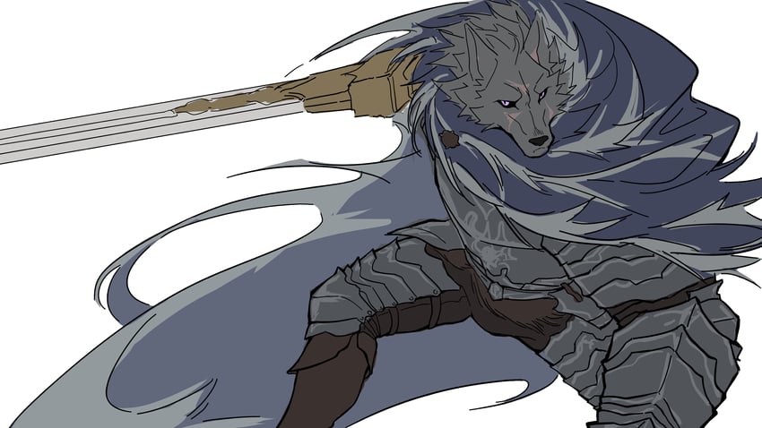 blaidd the half-wolf (elden ring) drawn by hyaku_inu