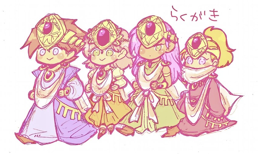 lenna charlotte tycoon, faris scherwiz, bartz klauser, krile mayer baldesion, and oracle (final fantasy and 1 more) drawn by saitou_piyoko
