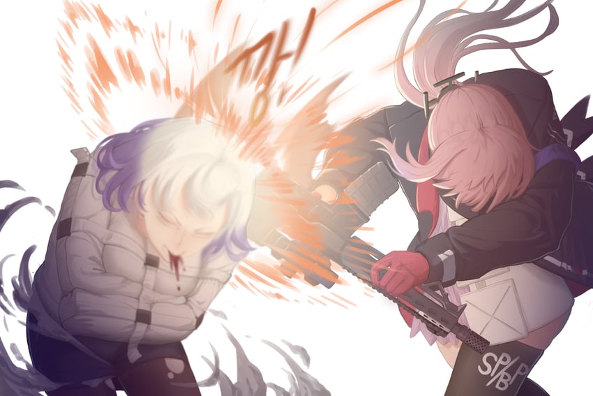 st ar-15 and morridow (girls' frontline) drawn by whoseit