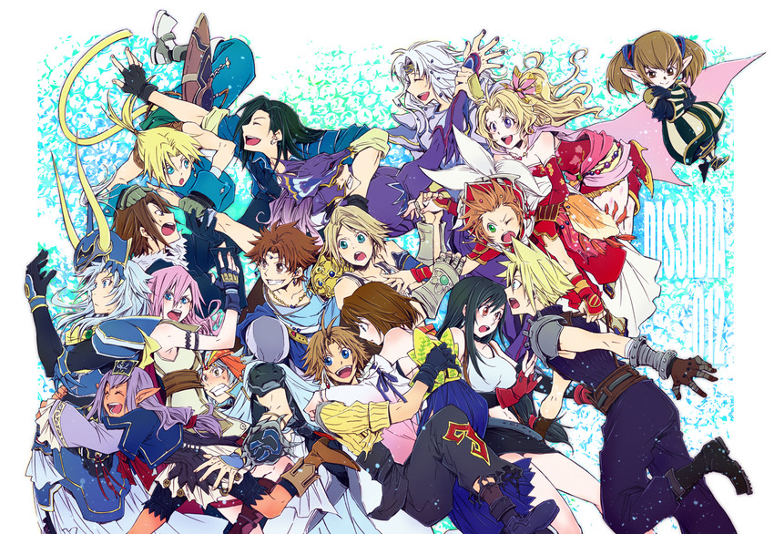 tifa lockhart, cloud strife, terra branford, squall leonhart, zidane tribal, and 14 more (final fantasy and 15 more) drawn by nonosaki