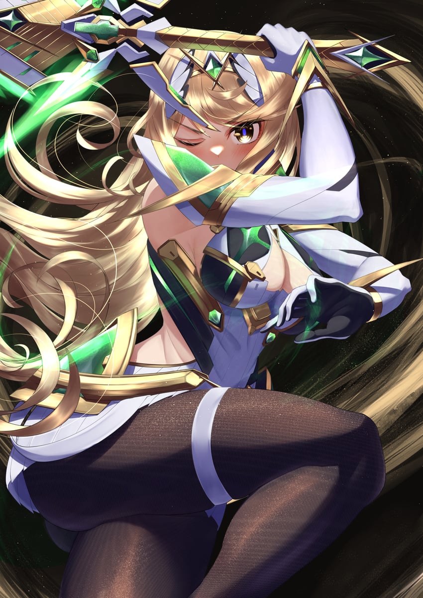 mythra (xenoblade chronicles and 1 more) drawn by nithros
