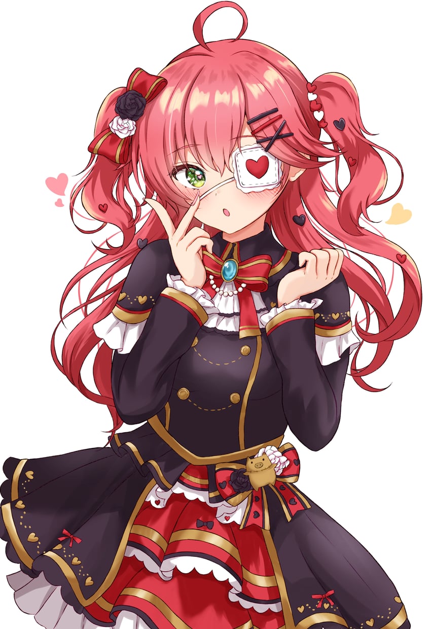 sakura miko and akai haato (hololive) drawn by rinkaa_(lovelive765pro2)