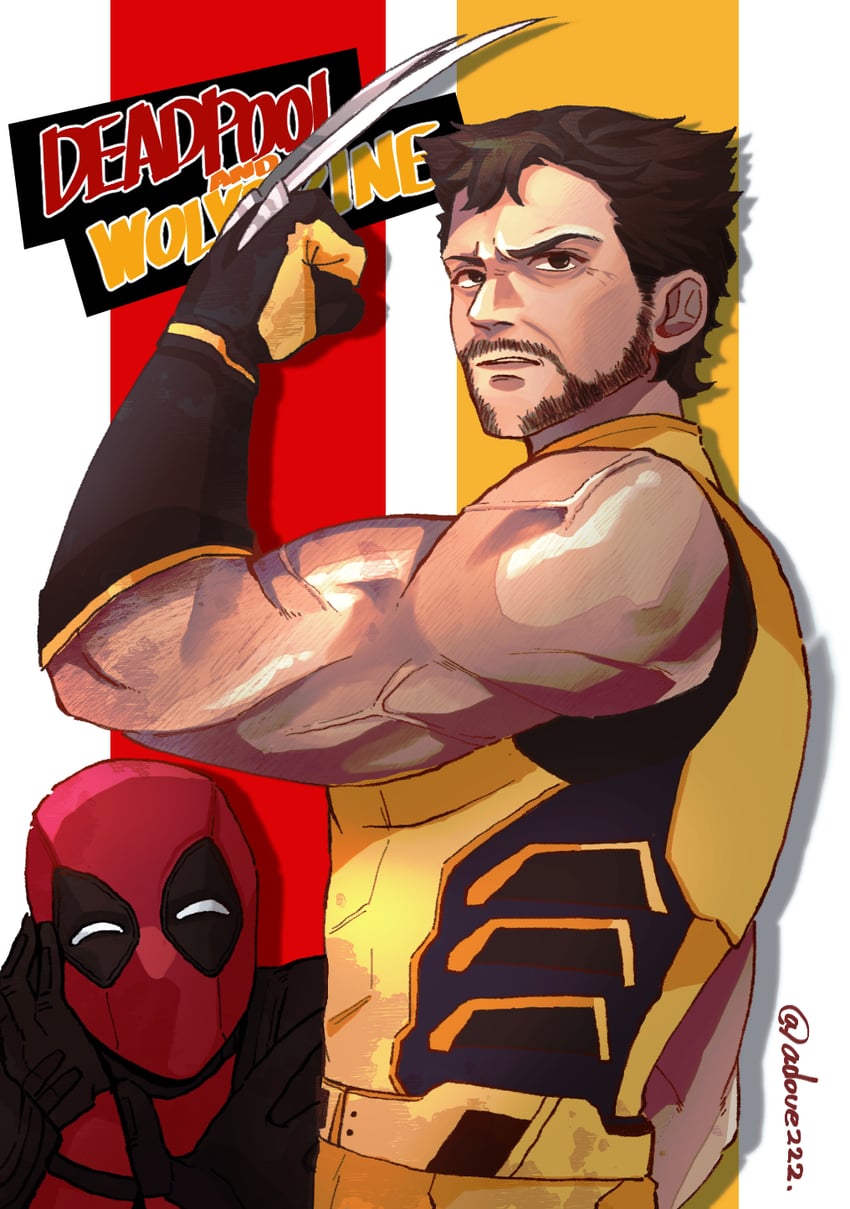 wolverine and deadpool (marvel and 4 more) drawn by adove222