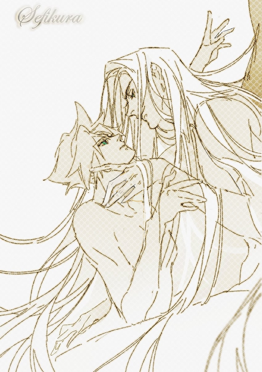 cloud strife and sephiroth (final fantasy and 1 more) drawn by cuntouxiaoyeju