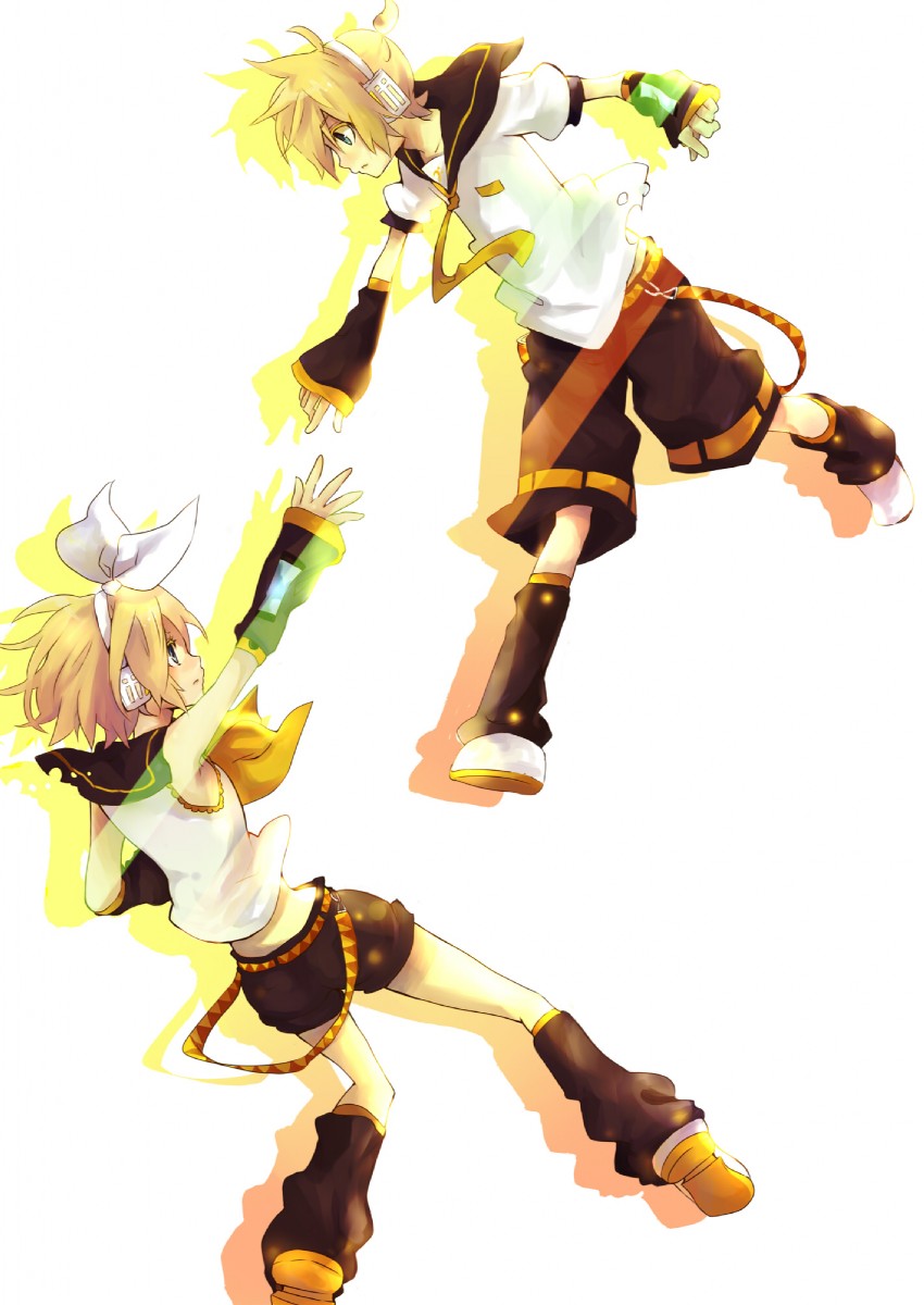 kagamine rin and kagamine len (vocaloid) drawn by usagi_(pixiv756855)
